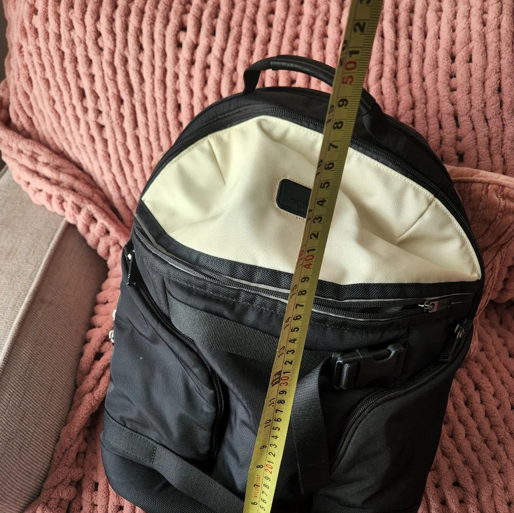 Tumi Black and Cream Backpack